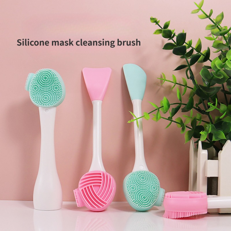 Group Head Brush - 1PC แปรงทำความสะอาดอเนกประสงค์ใบหน้ามาส์กไม้พายสิวหัวดำกำจัดสิวแต่งหน้าทำความสะอาดซิลิโคนใบหน้าหลากหลายหัวแปรง