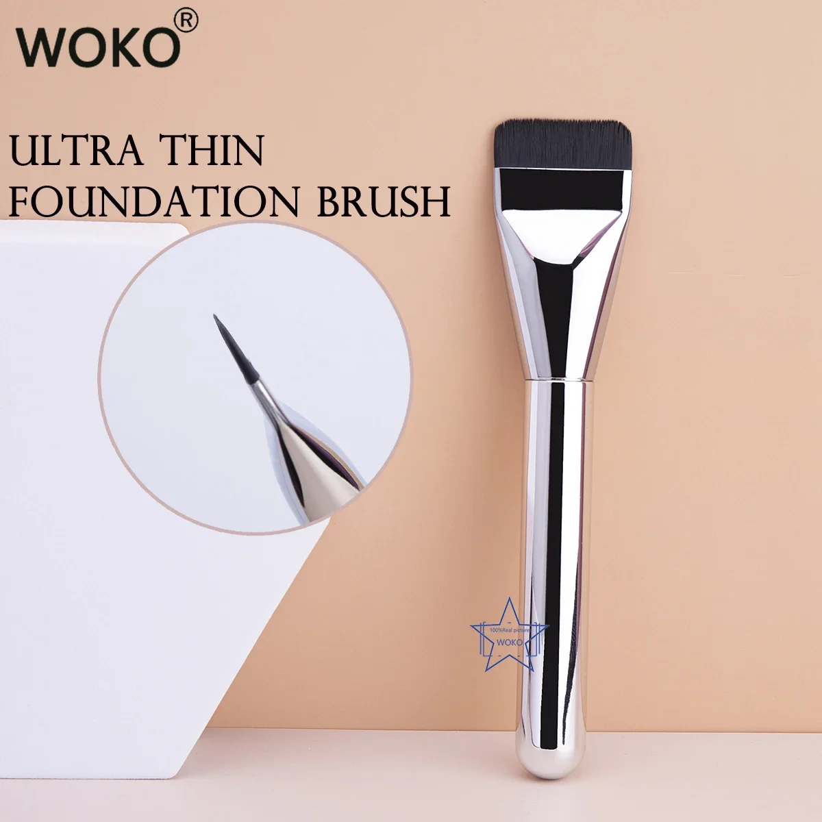 Group Head Brush - แปรงทารองพื้นบางพิเศษ แปรงคอนทัวร์หน้าน้ําหนักเบาและบาง แปรงคอนทัวร์แบบแบน แปรงแต่งหน้าครีมรองพื้นผสม