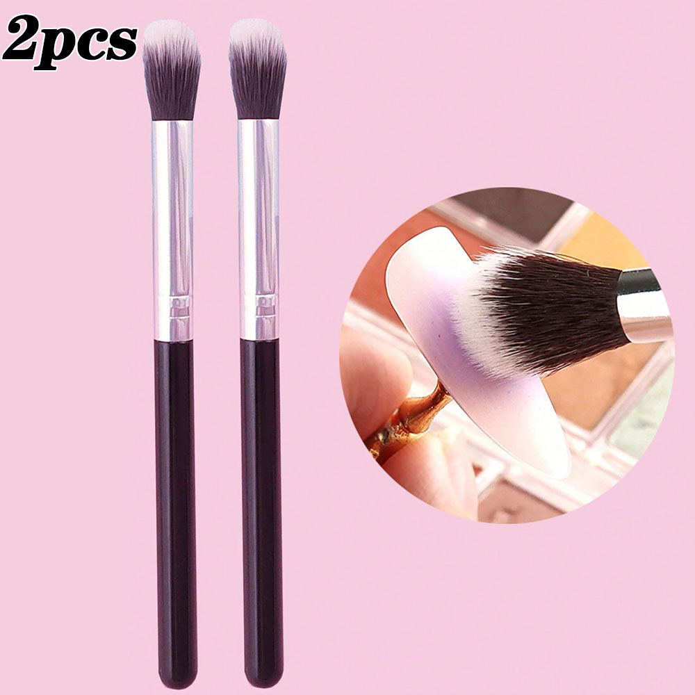 Group Head Brush - ชุดแปรงแต่งเล็บไล่สี 2 ชิ้น/ชุด แปรงทาสีแบบไล่เฉดสี หัวแปรงหนา ด้ามไม้